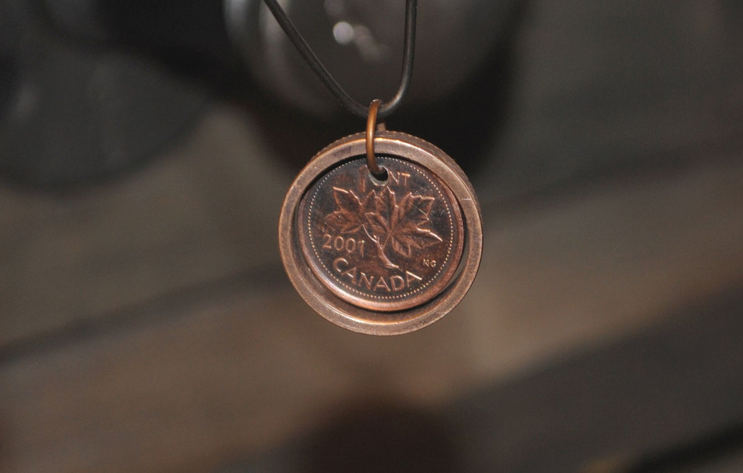 Unique copper penny pendant
