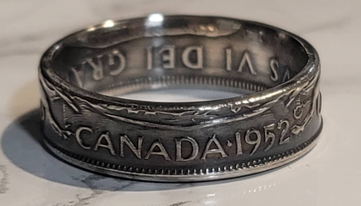 Canadian50 cent coin ring - 1937 to 1958
