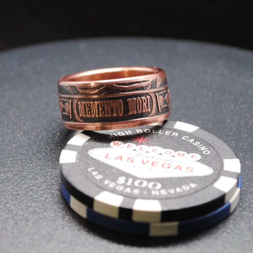 Copper "Memento Mori" ring