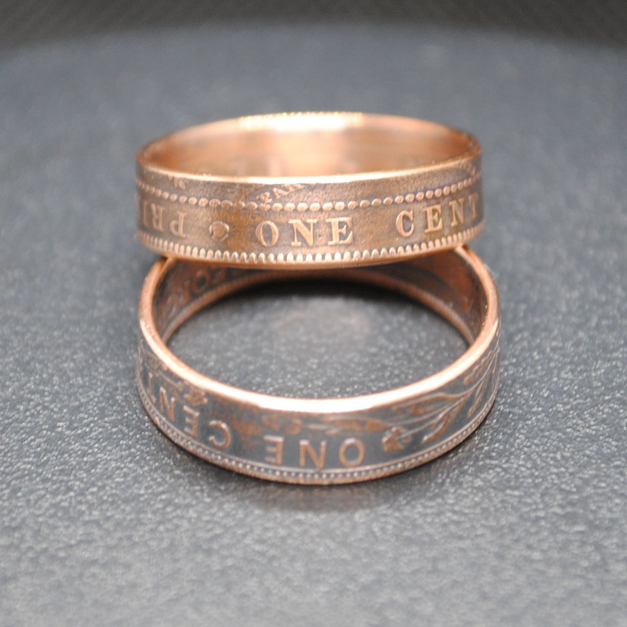 One cent coin ring from Prince Edward Island