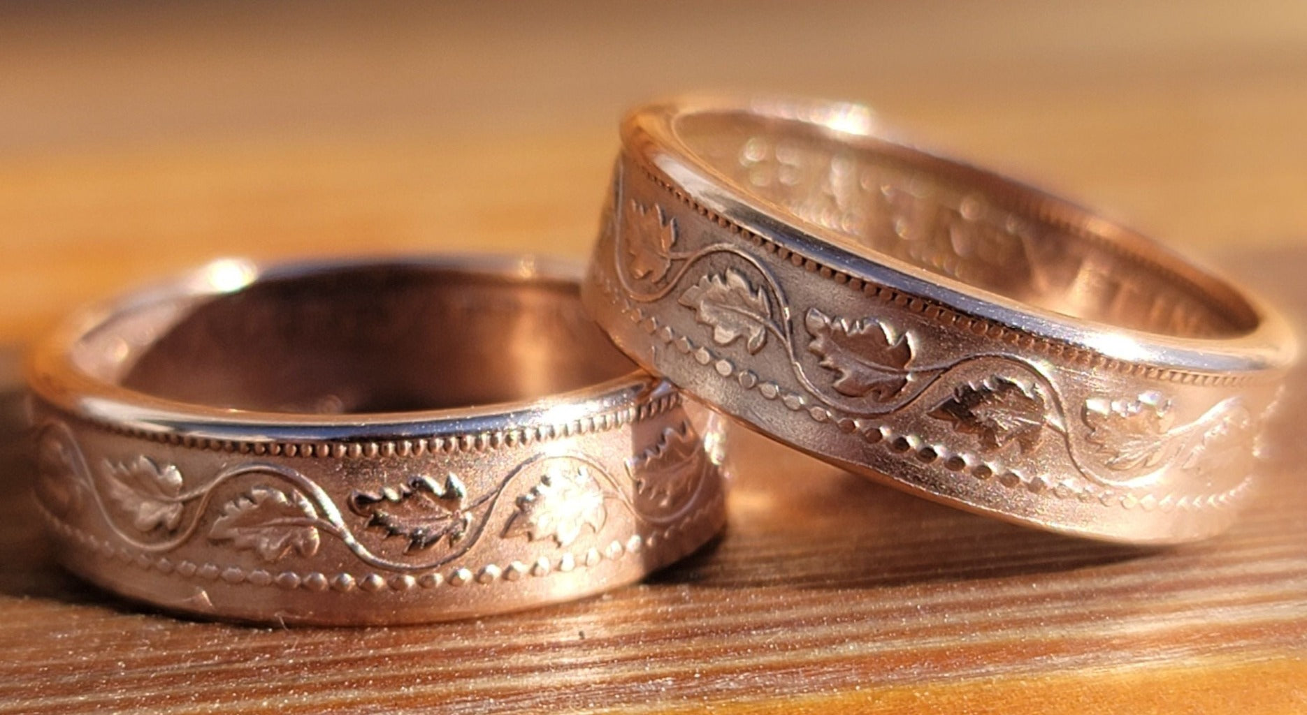 Canadian large cent coin rings