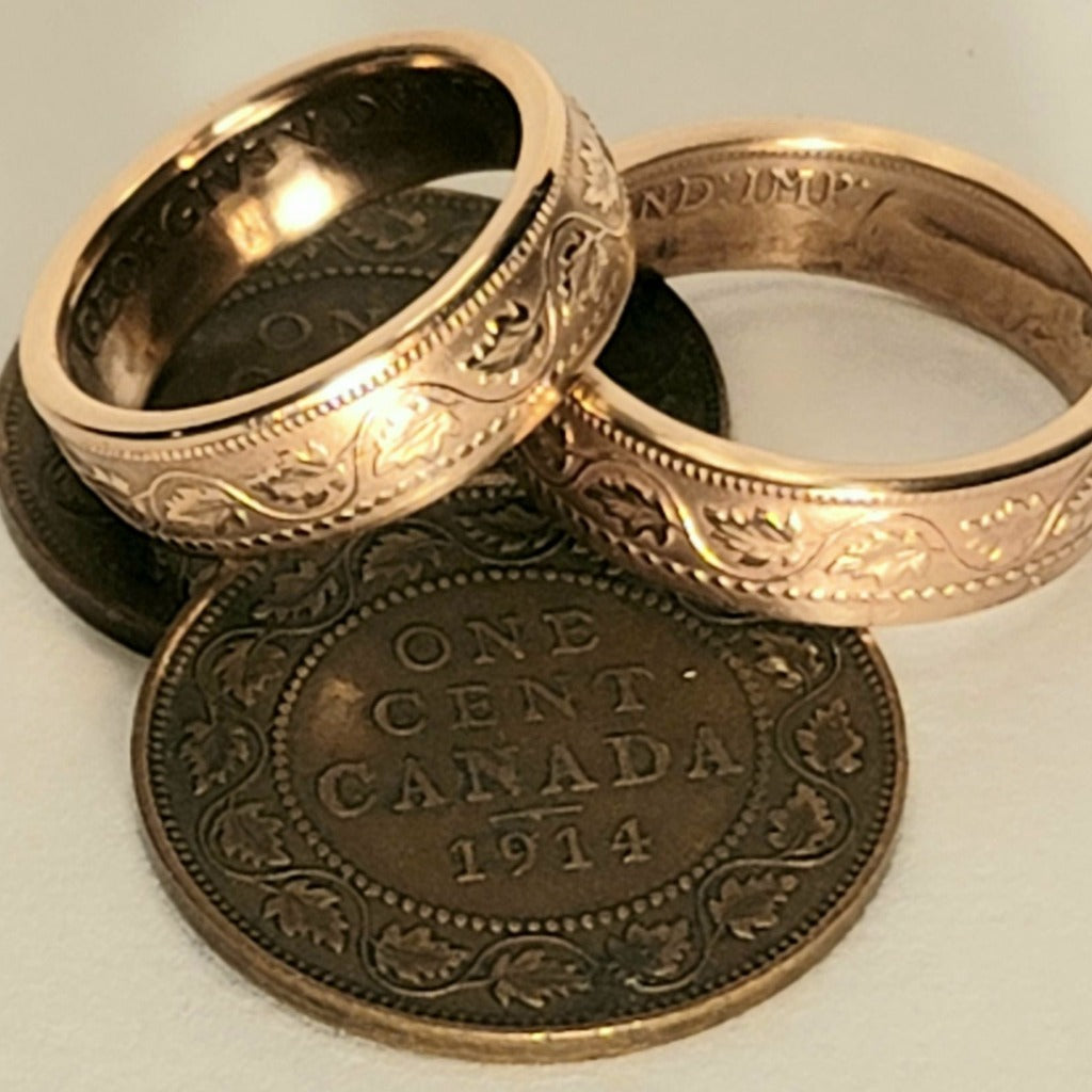 1914 Canada penny rings